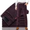 Generic Pantaloni da uomo in velluto a coste dalla vestibilità classica, pantaloni casual a gamba dritta, pantaloni da lavoro con tasche, Viola, 56