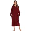 Generic Felpe con cappuccio da donna con cerniera taglie forti | Abiti in felpa da donna taglia 20 abito invernale leggero abbigliamento per la casa vestibilità ampia loungewear a maniche lunghe camicia da