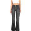 Generic Pantaloni elasticizzati da donna a vita alta, pantaloni in jeans, slim fit, pantaloni a zampa, eleganti e sexy, pantaloni push up flare, sportivi, effetto denim, per il tempo libero Y2K, grigio., L