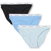 Calvin Klein Slip Donna CK Confezione 3 Capi Mutande Elastico a Vista Cotone Elasticizzato Articolo QD5207E