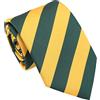 DQT Cravatta moderna da 8 cm con motivo a righe classiche per uomini, Verde smeraldo e giallo.