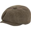 Maeau Berretto con visiera, per neonati e bambini, berretto piatto per neonati, in tweed/denim, da 1 a 9 anni, marrone, 4-9 Jahre