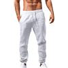 Generico Pantaloni Lino Uomo Estivi Leggeri di Comodi con Elastico in Vita Lunghi Pantalone Eleganti da Leggero Casual Coulisse Taglie Forti Estivo Linen Pants Men Trousers for Larghi