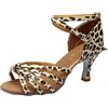 Generico Scarpe da Ballo Latino Americano per Donna 34-42 EU con Tacco 7 cm e Fibbia Tacchi Heels Dance Scarpe Danza Elegante Sandali Estive Comode Casual per Tango,Jazz, Cerimonia, Festa, Sera,Leopardata,37