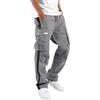 Generisch Pantaloni cargo da uomo, lunghi, lunghi, streetwear, per il tempo libero, per tutte le stagioni, vita elasticizzata, per primavera, trekking, casual, tinta unita, pantaloni sportivi con tasche,