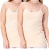 BestSale247 Confezione da 3 canottiere da donna con spalline sottili regolabili, in morbido tessuto in microfibra senza ferretto, Confezione da 2 pezzi/beige, XXL/3XL