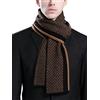 WANYING Uomo 6% Lana Sciarpa Lavorata a Maglia Sciarpa di Lana Calda Morbida per Autunno Inverno Casual Business Semplice Chic Gentleman 180 × 30 cm - A Quadri Piccolo Neri & Marroni