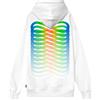 PROPAGANDA Felpa con Cappuccio Ribs Neon HD Hoodie White FW2024 Originale