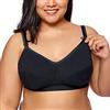 Gratlin Donna Reggiseno Allattamento Cotone Senza Ferretto Taglie Forti Nero 6B