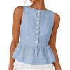 Lanunlly Canotta Donna Estiva Camicia Senza Maniche Spalla Larga Camicette Tinta Unita Elegante Canottiera Traspiranti Basic Top Leggero Casual Maglietta Morbida Taglie Forti Spiaggia Esterno