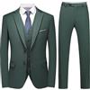 KUDMOL Abito da Uomo 3 Pezzi Suit Slim Fit Business Wedding Abiti per Uomo Giacca Blazer e Panciotto e Pantaloni
