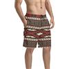 Poceacles Costume da bagno da uomo per estate, pantaloncini sportivi da bagno, Aztec Tribe Native Stripe-multicolore, M