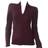 Clessidra Maglia Scollo V Donna a Manica Lunga in Lana Merino Seta Made in Italy, Sottogiacca Donna, Scollo a V, Maglia, Lana Seta, Maglioncino Donna Lana E-6311 (XL, Barolo)