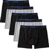 INNERSY Mutande da ragazzo in cotone boxer con apertura, morbido retrò, confezione da 5, 3 Nero/2 Grigio, 146/158 cm
