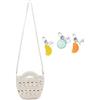 YANROSE Borsa a tracolla all'uncinetto for donna, borsa a tracolla in cotone intrecciato boho fatta a mano, piccola, estiva, da spiaggia(Blanco)
