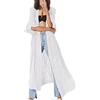YouKD Wemen's - Kimono lungo bohémien maxi caftano abiti taglie forti vestiti da riposo bikini accappatoi da spiaggia, Bianco., Taglia unica