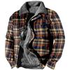 DUHGBNE - Camicia da uomo in stile boscaiolo a quadri, in flanella, con materiale confortevole, camicia a quadri, per lavoro, in flanella calda, giacche da lavoro