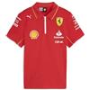PUMA Squadra Polo Scuderia Ferrari 2024 Bambini Rosso Bruciato | Logo Scudetto Ferrari stampato davanti e dietro, Logo PUMA stampato davanti e dietro, Prodotto ufficiale con licenza