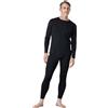 LAPASA 100% Lana Merino Completo Termico Uomo Peso Outdoor Hiking - Abbigliamento Intimo Caldo Pantaloni e Canotta Intimo Trekking Alpinismo Outdoor Calcio Running Nero Melange (Caldo) XL