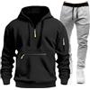 Meaunzyl Tuta Uomo Completa 2 Pezzi Tuta Da Ginnastica Felpa Con Cappuccio E Pantaloni Set Giacca Da Jogging Suit Felpata Completo Palestra Abbigliamento Sportiva Tute Da Uomo per Fitness, Autunno e Inverno