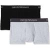 Emporio Armani 2-Pack Boxer Pure Cotton, Boxer, Uomo, Grigio (Black/Melange Grey), XL