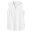 MoFiz Polo Senza Maniche Donna Top Polo Sports Canotta Cotone Estiva Traspirante con Cerniera Bianco-B L