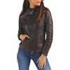 BARONE giubbotto pelle donna nera, giubbotto primaverile donna in vera pelle, giacca di pelle nera Made in Italy giacca moto SOFIA