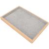 GLOGLOW Organizzatore di Vassoi per Gioielli, Elegante Vassoio per Gioielli in Legno di Flanella per Gioielli (Grigio)