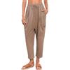 Famulily Pantaloni harem oversize da donna, con coulisse, elasticizzati, pantaloni casual con tasche, taglie S-XXL