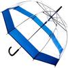 Generisch Ombrello trasparente a bolle d'aria Canopy Rainproof Ombrelli trasparenti per adulti, perfetto per matrimoni e lauree foto - J Hook si apre automaticamente, Trim blu, 120 cm