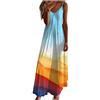 VPQILH Vestito Lungo da Donna con Spalline Sottili Abiti Donna Estivi Manica Corta Vestiti Stampa Floreale Vestito Lungo Elegante Scollo a V Vestitini Leggera Traspirante Abiti per Mare Spiaggia Vacanza
