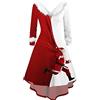 NaLatia Vestito di Natale da Donna Abiti Babbo Natale Curvy Abito di Velluto Maniche Lunghe Vestiti Natalizio Costume Babbo Natale Invernale Scollo A V Elegante Abito da Sera Cerimonia