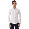Ciabalù Camicia Uomo No Stiro Slim Fit Stretch - Camicia Elegante in Tessuto Tecnico Antipiega Elasticizzata Collo Classico (IT, Testo, XL, Regular, Regular, Bianco)