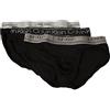 Calvin Klein Slip Uomo CK 3 Pezzi Elastico a Vista in Cotone Elasticizzato Mutande Articolo NB2415O Hip Brief 3PK, T6B Black, Size XL/in 40-42 / cm.102-107