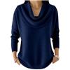 Generic Maglione con paillettes scintillanti per le donne in maglia con collo ad anello maglioni autunno inverno vestiti natalizi casual pullover allentato manica lunga maglione alla moda 2025