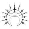 keland Donna Gothic Lolita Corona Aureola Sole Cerchietto per capelli Copricapo Gotico Dea Greca per Festa di Compleanno (W-Nero)