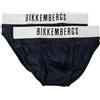 Dirk Bikkembergs Slip Uomo Bikkembergs Confezione 2 Capi Elastico a Vista Cotone Elasticizzato Underwear Articolo BKK1USP10BI bi-Pack, Navy, M - EU M - US S - FR 3
