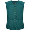 YOSUWOAI Gilet da uomo in stile gotico con lacci Vinatge Renaissance Victorian Pirati Vest anni '60 anni '70, senza maniche, gilet medievale Viking Steampunk Cosplay, O verde1, S