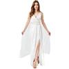 helymore Donne Halloween Abito da Dea Greca Costume da Athena Senza Maniche con Colletto a V Romano Toga Olimpica Set Completo, S