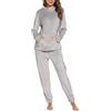 Lovasy Pigiama in Pile Donna Invernali Pigiami Due Pezzi a Maniche Lunghe | con Cappuccio Set Pigiama Caldo Comodo e Soffice con Tasche