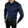 Espada Men's Wear Camicia elegante con colletto alto, slim fit, blu marino, ESP013, taglia S-3XL, Blu marino, S