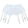 Luxallacki Reggicalze retrò con 8 cinghie e clip in metallo, reggicalze di lusso, bianco, S