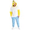 Vanilla Underground The Simpsons Tuta Intera in Pile Giallo, Bianco e Blu da Uomo di Homer | Pigiama e Abbigliamento da Notte con Cappuccio e Cerniera con Personaggi dei Cartoni Animati