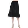 BEAUTELICATE Sottogonna Donna Cotone Lunga Corta Antistatico Mezza Gonna per Donna con Volant Sottoveste Vita Elastica S-2XL (Nero - 65cm, L)