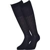 Fontana Calze, 6 paia di calze uomo lunghe in 100% Cotone Filo di Scozia velato e a costine. BLU 39/41,5