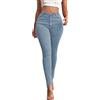 Generic Pantaloni Donna Vita Alta con Elastico Italy Pantaloni da Donna Elasticizzati a Vita Alta con Bottoni Sottili Pantaloni a Matita da Donna Jeans Elasticizzati Pantaloni A Vita Alta Donna Larghi (B, M)