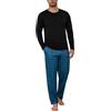 Litherday Pigiama Uomo Invernale Caldo Cotone Lungo Pigiama a Maniche Lunghe Pantaloni Pigiami Due Pezzi da Uomo Morbido Loungewear