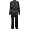 Fulidngzg Tailleur Donna Eleganti Invernali Giacca con Revers e Bottoni Pantaloni per Ufficio Lavoro Occasioni Formali e Eventi Business Completo Slim Fit Comfort Casual Curvy per Laurea,Nero,S