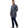 Viterbo Biancheria Giacca Da Camera Uomo Invernale Pile LMW00327 100% Micropile Morbidissimo A Quadri (Navy, XXL)