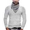 Duohropke Maglione da uomo a maglia con collo sciallato, slim fit, invernale, estivo, moderno, da uomo, colore nero, a maniche lunghe, con colletto, bianco, XL